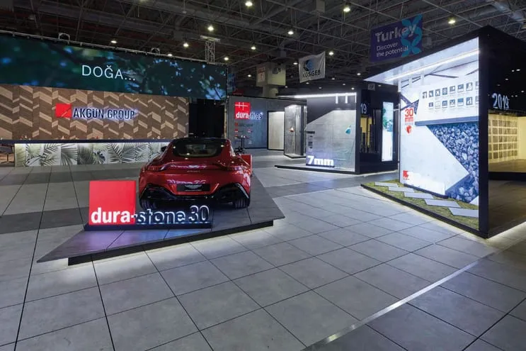 Duratiles CNR Fuar Standı — iç mekân
